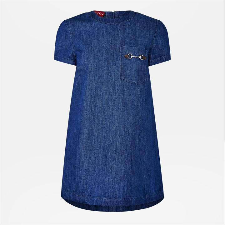 Gucci Women's Blue Denim Mini Dress - Size 12