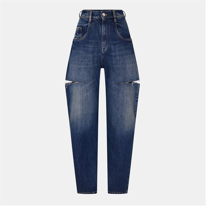 Maison Margiela Women's Blue Denim Jeans With Slash Details. - Size 27