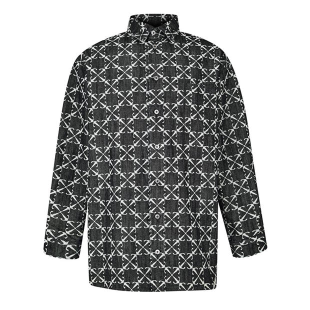 OFF WHITE Jacquard Logo Denim Shirt,Specials : American Fashion Style Bags On Sale