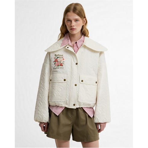 BARBOUR X FARM RIO - Womens Quilted Jacket