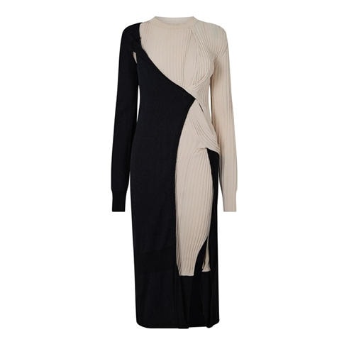 BOTTEGA VENETA - Women's Knit Textured Knitted Jumper Dress