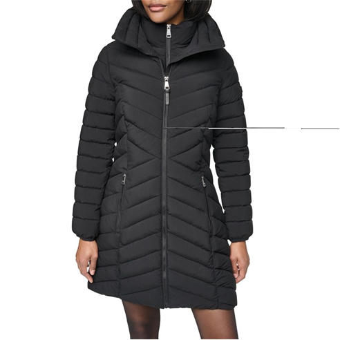 DKNY - Women's  Double-Zip Quilted Medium Puffer Jacket