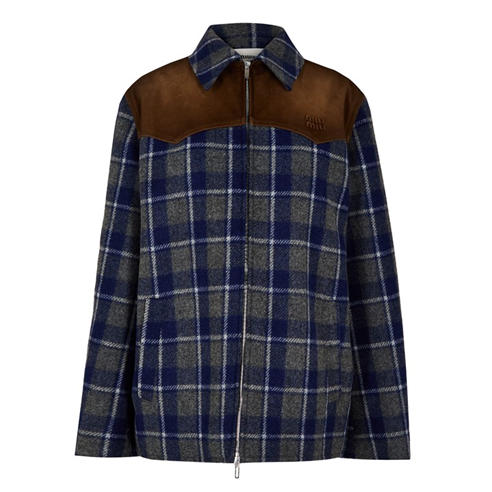 MIU MIU - Women's Suede Check Overshirt