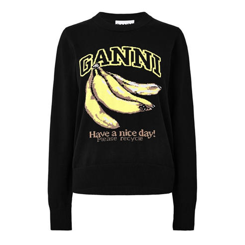 GANNI - Women's Graphic Sweater Crew Sweatshirt
