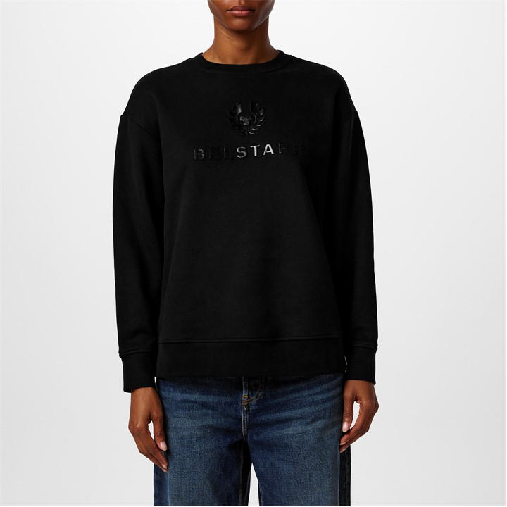 Belstaff Women's Black Signature Logo Sweatshirt Size 8