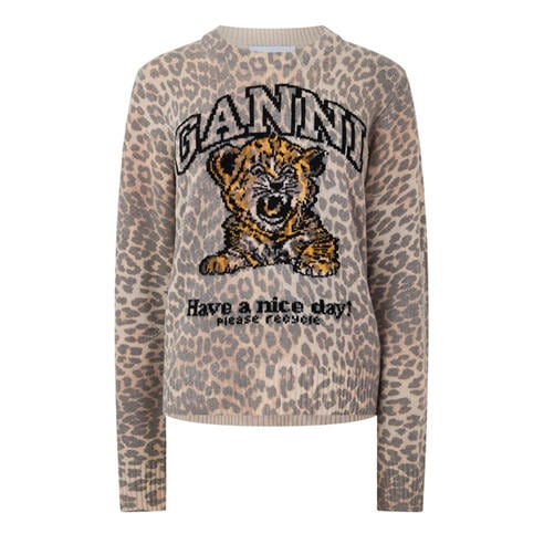 GANNI - Women's Wool Sweater Crew Sweatshirt