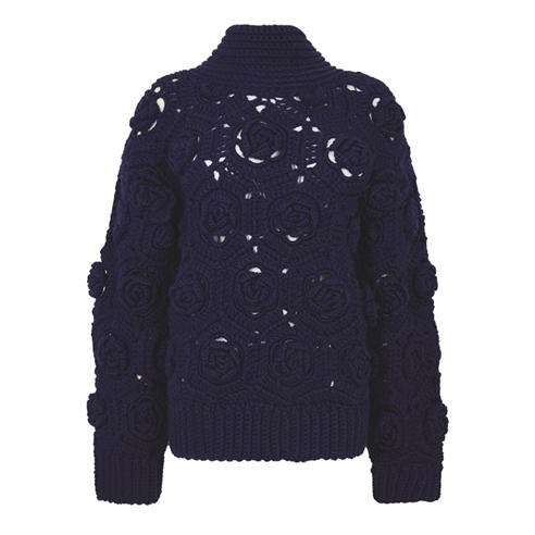 GANNI - Women's Flwr Crochet Crew Sweatshirt