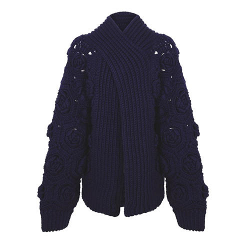 GANNI - Women's Flwr Crochet Crew Sweatshirt
