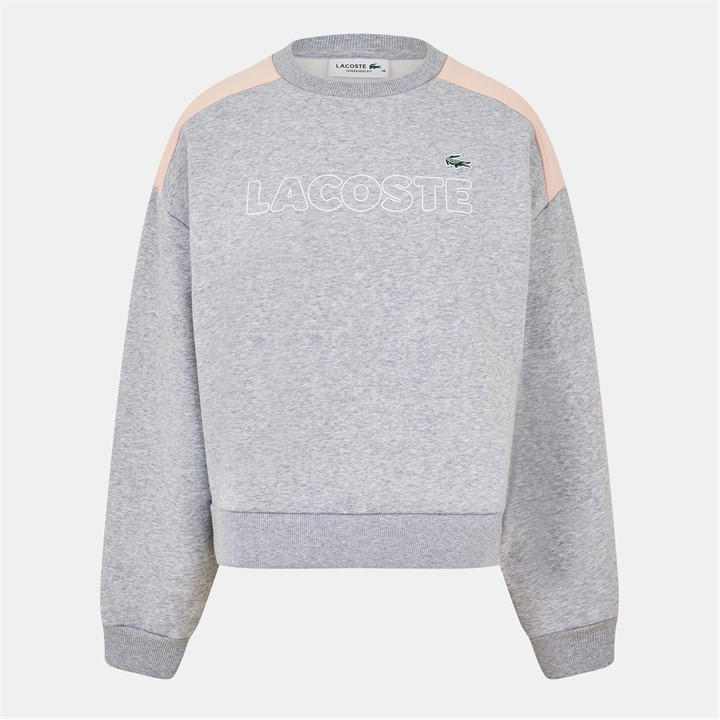 Lacoste Women's Grey Crew Sw Up Ld54 Size 8