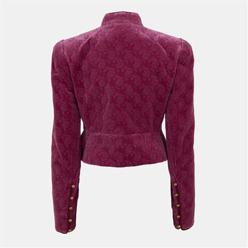 CHLOE - Women’s Cropped Fitted Velvet Jacket