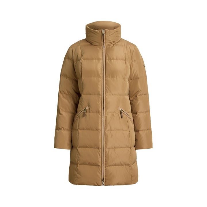 Lauren By Ralph Lauren Women's Beige Rlhd Puff Medium Puffer Jacket - Size 8