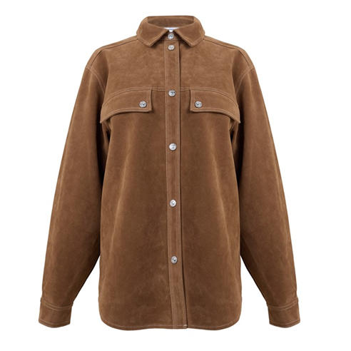 GOOD AMERICAN - Good Suede Overshirt Ld64