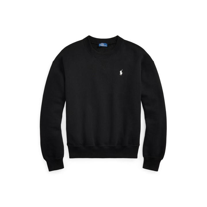 Polo Ralph Lauren Women's Black Fleece Crew Sweater - Size 10