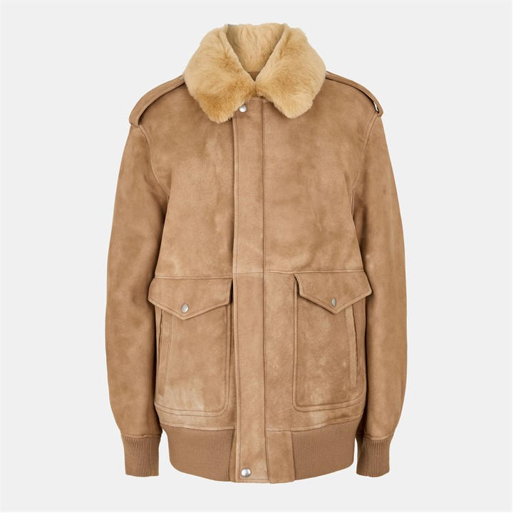 Prada Women's Beige Shearling Bmbr Ld54 Size 8