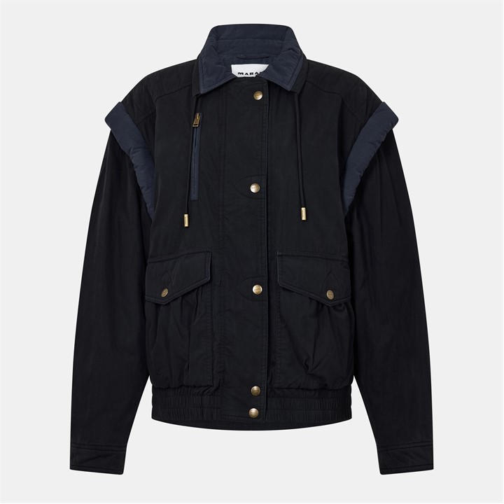 Marant Etoile Women's Black Desha Bomber Jacket - Size 10