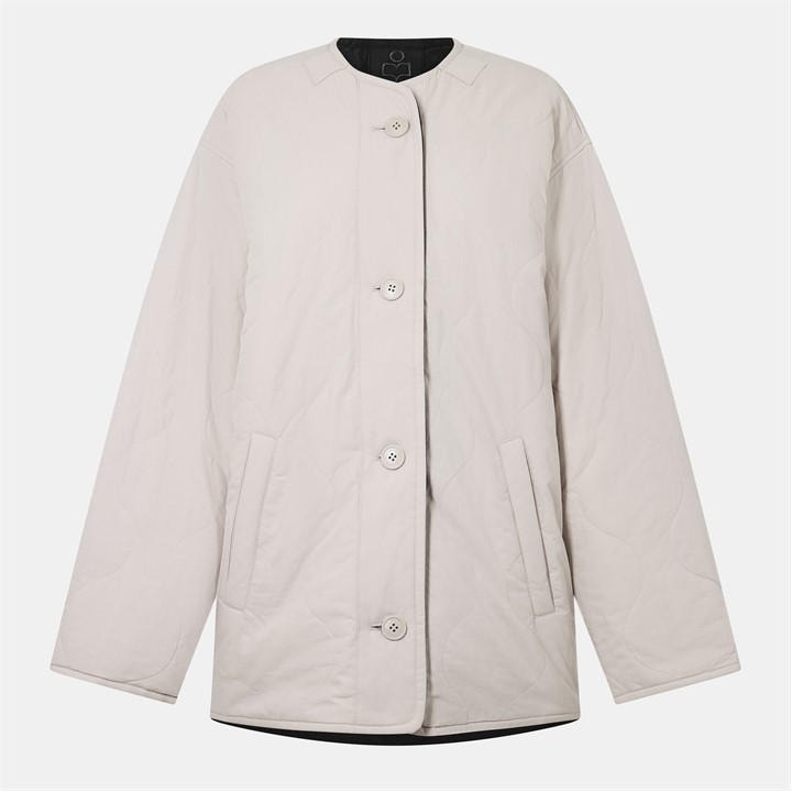 Marant Etoile Women's Cream Nesmae Quilted Jacket - Size 10