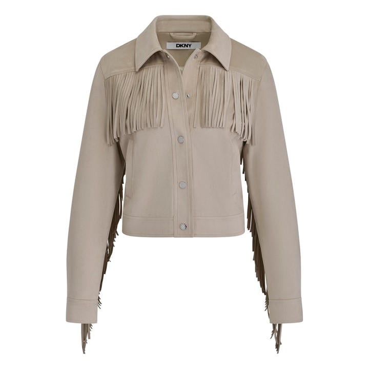 Dkny Women's Beige Fringe Jkt Ld62