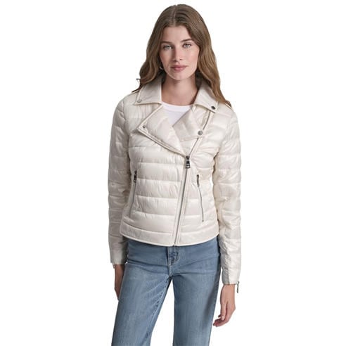 DKNY - DKNY Jeans Moto Style Light Weight Puffer Jacket