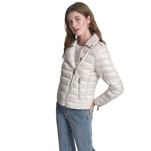DKNY - DKNY Jeans Moto Style Light Weight Puffer Jacket