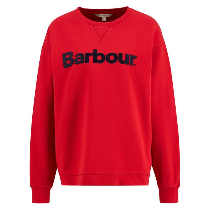 Barbour Women's Red Hartland Logo Sweatshirt