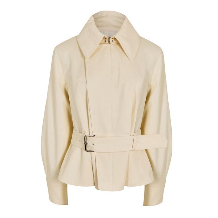 Givenchy Women's Cream Giv Belted Bomber Jacket - Size 10