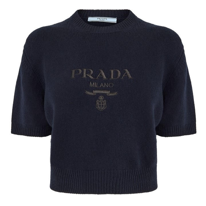 Prada Women's Blue Cshmre Ss Ld62