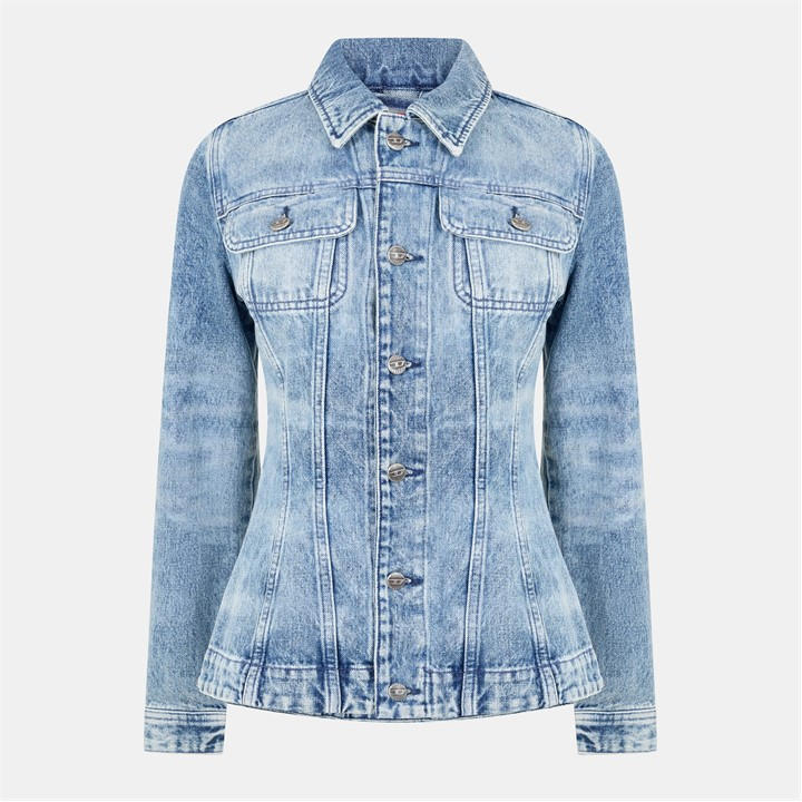 Diesel Women's Blue De-Katerinfsh Washed Long Sleeve Button Denim Jacket - S