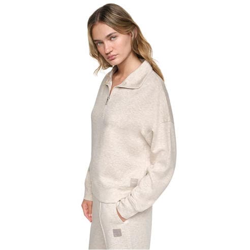 DKNY - Women's DKNY Sport 1/4-Zip Funnel-Neck Fleece Top