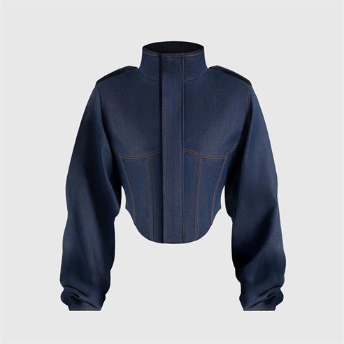 MANIERE DE VOIR - Womens Solange Vintage Leather Corset Jacket