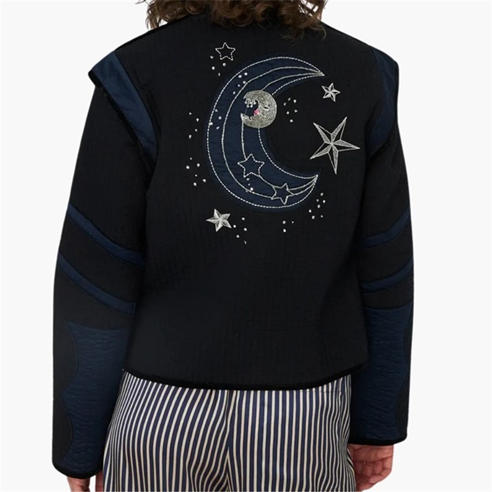 STELLA NOVA - Stella Nova Moon and Star Embroidered Jacket - Black