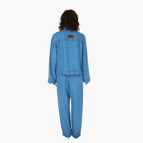 STELLA NOVA - Stella Nova Washed Blue Shirt with Scallop Edge - Light Blue