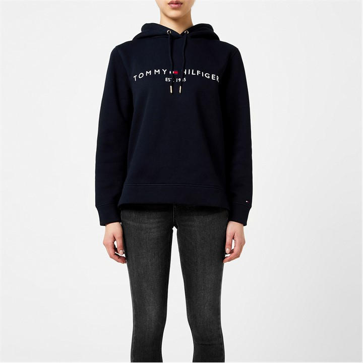Tommy Hilfiger Women's Blue Essential Hilfiger Hoodie Size 14