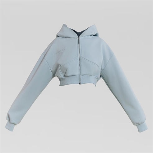 MARS THE LABEL - Womens Classics Cropped Zip Hoodie