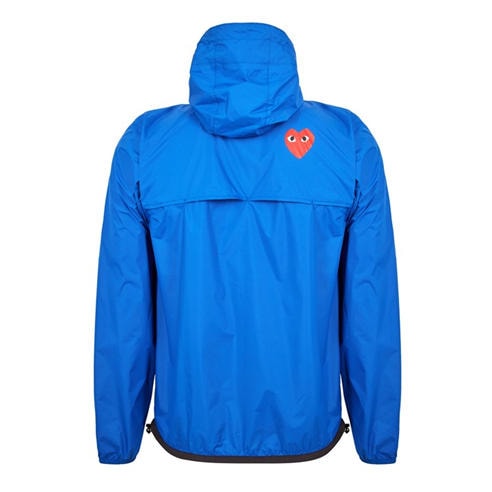 COMME DES GARCONS PLAY - Unisex Adults Water Resistant Nylon Half Zip Hooded Rain Anorak