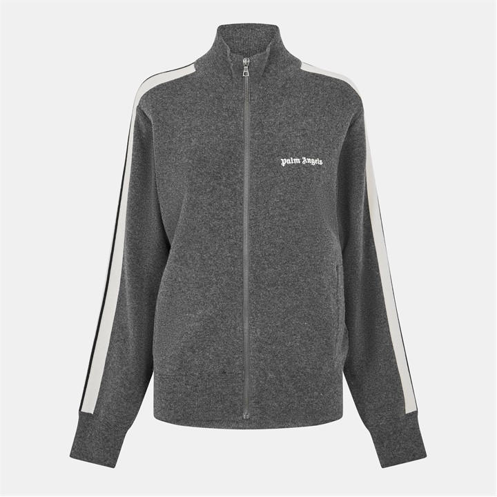 Palm Angels Women's Grey Palm Knit Trk Jkt Size 14