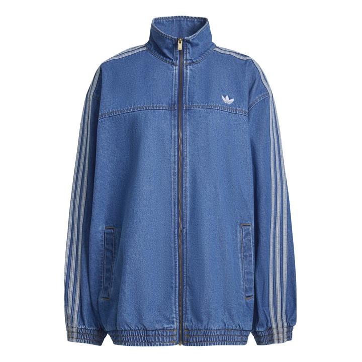 Adidas Originals Women's Blue Firebird Denim Tracksuit Top