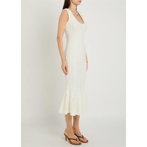LoveshackFancy - Women's Tayleen Square Neck Midi Knitted Dress