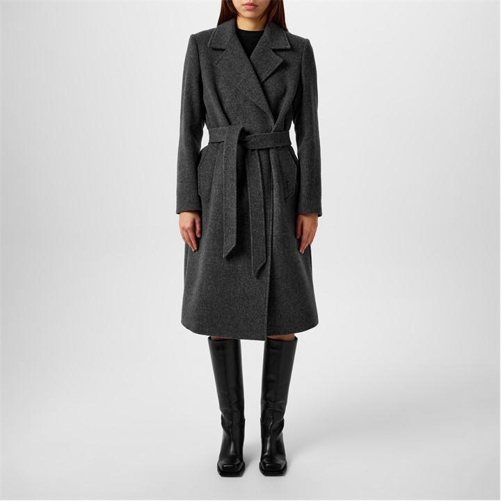 Barbour Clodagh Wool Trench Coat - Grey