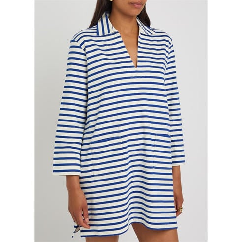 Polo Ralph Lauren - Women's Striped Cotton V-Neck Relaxed-Fit Jumper Dress