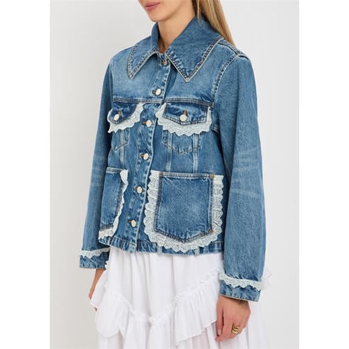 Ganni - JKT Rigid Denim Lace Jacket