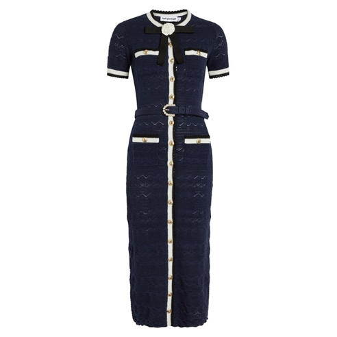 Self Portrait - LD POINTELLE KNIT MIDI DRESS