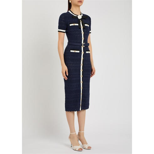 Self Portrait - LD POINTELLE KNIT MIDI DRESS