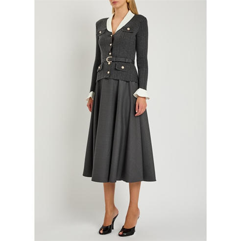 Self Portrait - LD KNIT TWILL MIDI DRESS