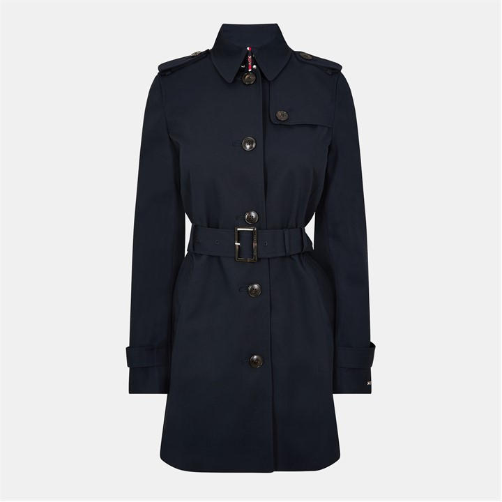 Tommy Hilfiger Women's Blue Heritage Trench Coat Size 14