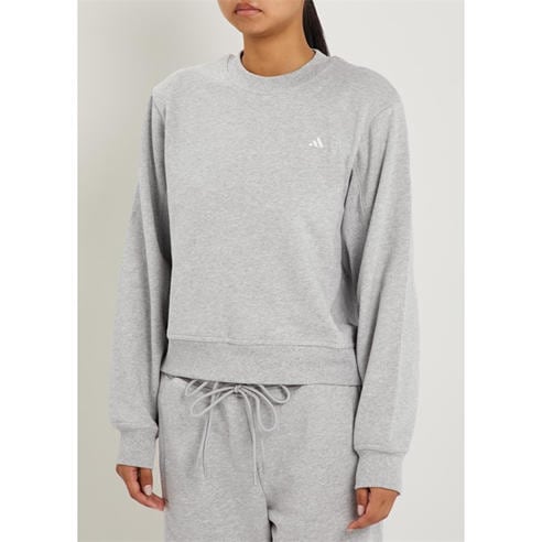 adidas by Stella McCartney - Women's Crew-Neck Short-Sleeve Cotton Cropped Sweatshirt