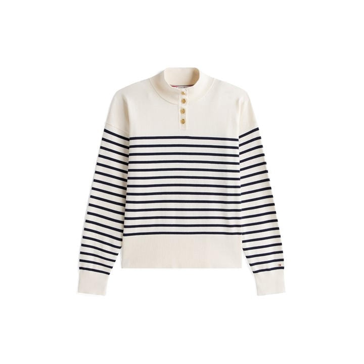 Tommy Hilfiger Women's White Tommy Gold Btn Swt Ld54 Size 12