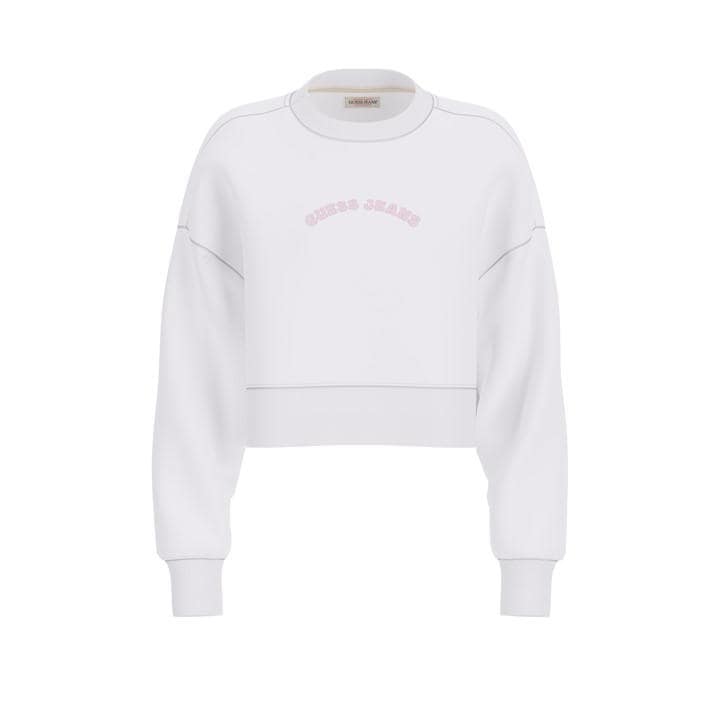 Guess Women's White Crop Swater Ld62