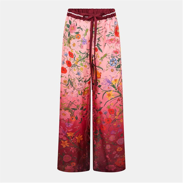 Gucci Women's Pink High Waisted Wide Leg Trousers - Size 8