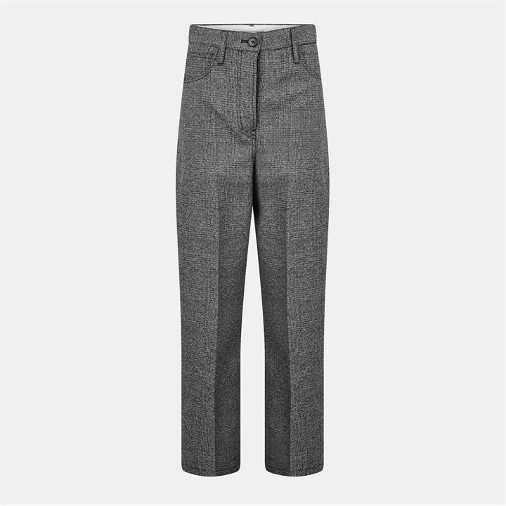 Prada Women's Grey Check Trousers Ld54 Size 8