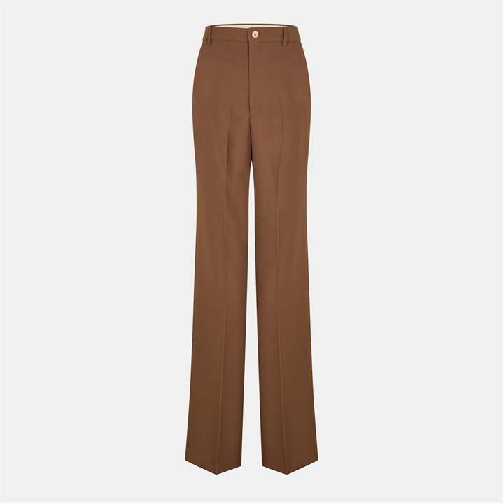 Gucci Women's Brown High Rise Wide Leg Trousers - Size 8